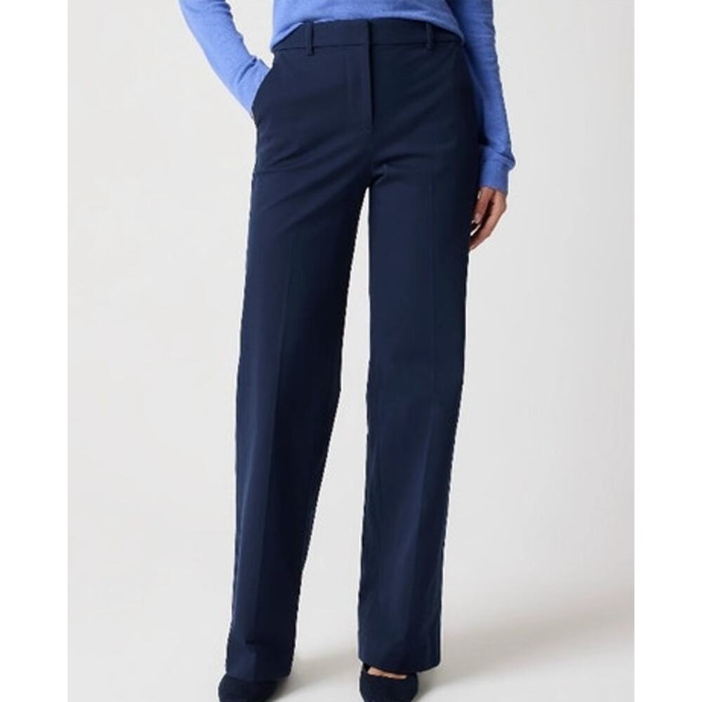 NWT J. Crew Remy Full-Length High-Rise Wide-Leg Pant Navy Blue 10 - Picture 3 of 12